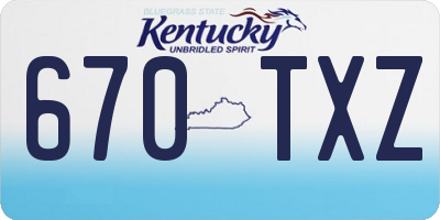 KY license plate 670TXZ