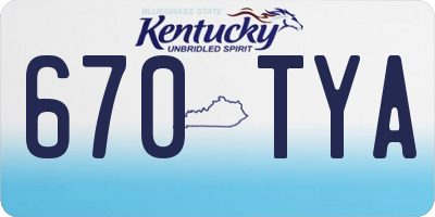 KY license plate 670TYA