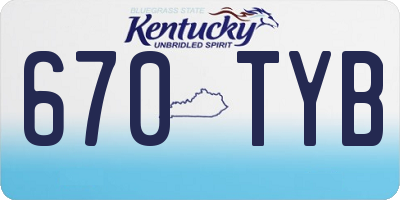 KY license plate 670TYB
