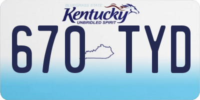 KY license plate 670TYD