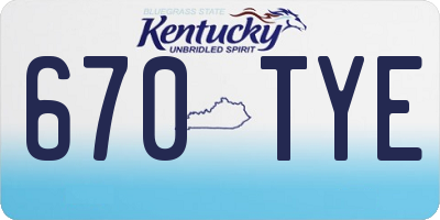 KY license plate 670TYE