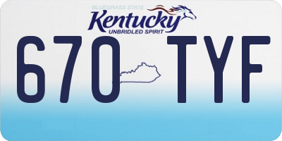 KY license plate 670TYF
