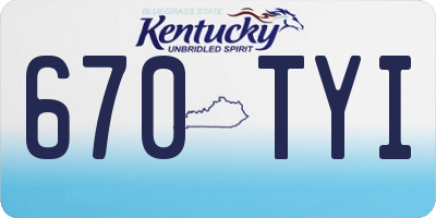 KY license plate 670TYI