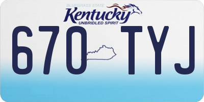 KY license plate 670TYJ