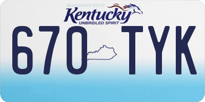 KY license plate 670TYK