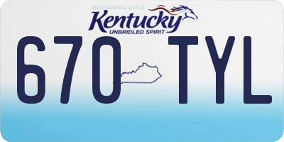 KY license plate 670TYL