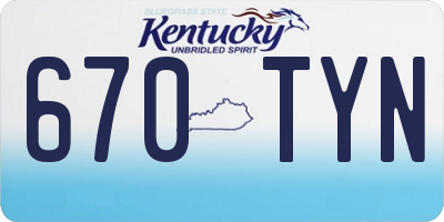 KY license plate 670TYN