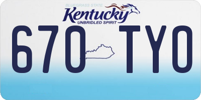 KY license plate 670TYO