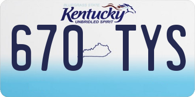 KY license plate 670TYS