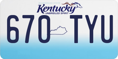 KY license plate 670TYU