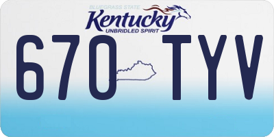 KY license plate 670TYV