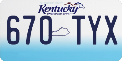 KY license plate 670TYX