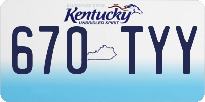 KY license plate 670TYY