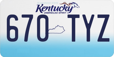 KY license plate 670TYZ