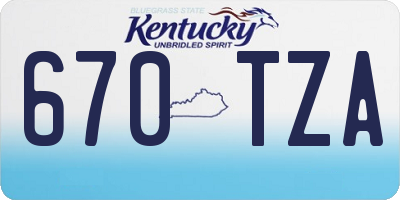 KY license plate 670TZA