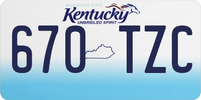 KY license plate 670TZC
