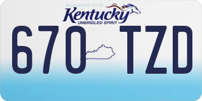 KY license plate 670TZD