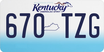 KY license plate 670TZG
