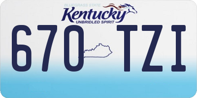 KY license plate 670TZI