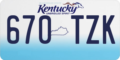 KY license plate 670TZK