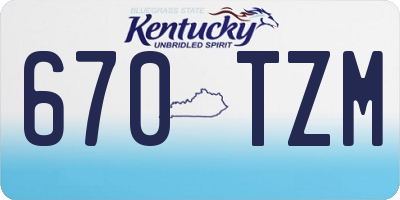 KY license plate 670TZM