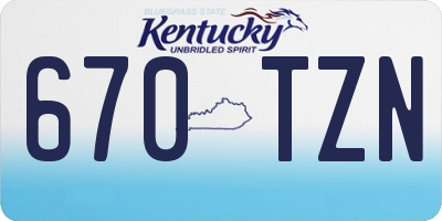 KY license plate 670TZN