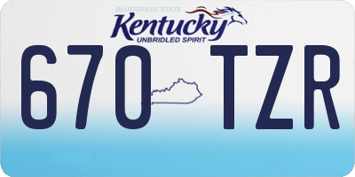 KY license plate 670TZR