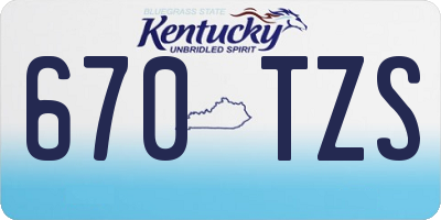 KY license plate 670TZS