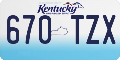 KY license plate 670TZX