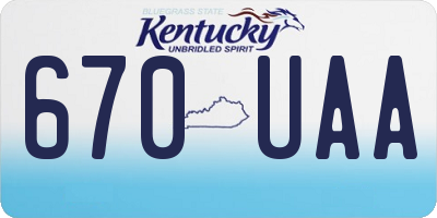 KY license plate 670UAA