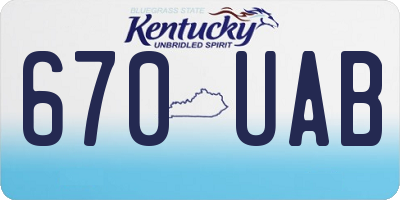 KY license plate 670UAB