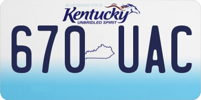 KY license plate 670UAC