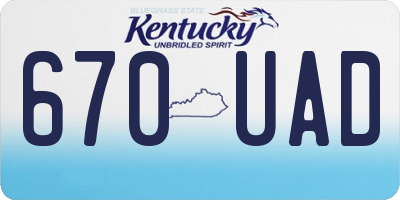 KY license plate 670UAD