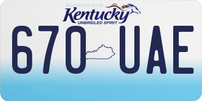 KY license plate 670UAE
