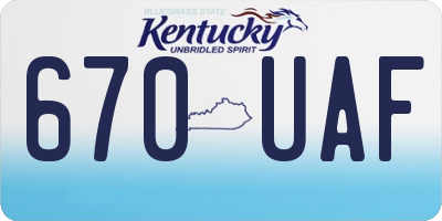 KY license plate 670UAF