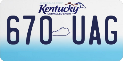 KY license plate 670UAG