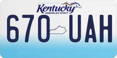 KY license plate 670UAH