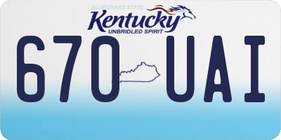KY license plate 670UAI