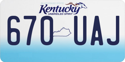 KY license plate 670UAJ