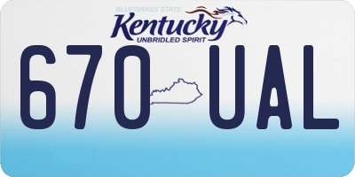 KY license plate 670UAL
