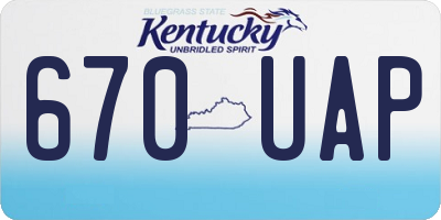 KY license plate 670UAP