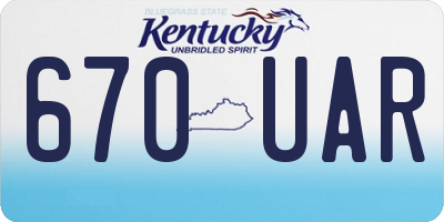 KY license plate 670UAR