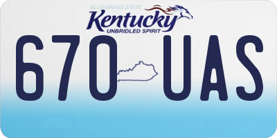 KY license plate 670UAS