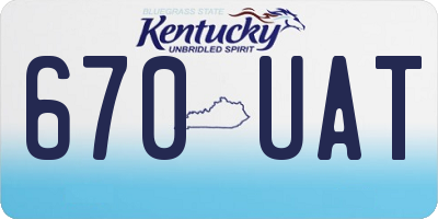 KY license plate 670UAT