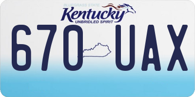KY license plate 670UAX