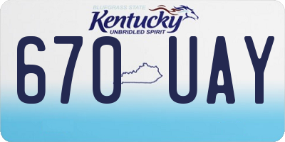 KY license plate 670UAY