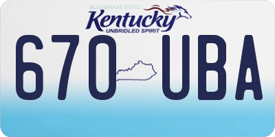 KY license plate 670UBA