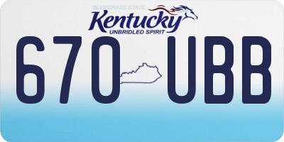 KY license plate 670UBB