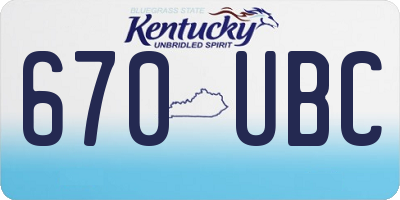 KY license plate 670UBC