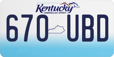 KY license plate 670UBD